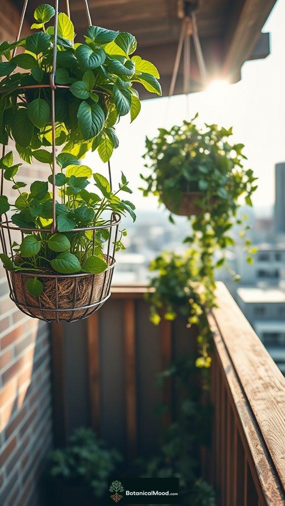 baskets filled with herbs