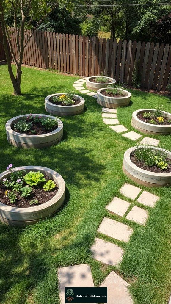 circular garden bed layout