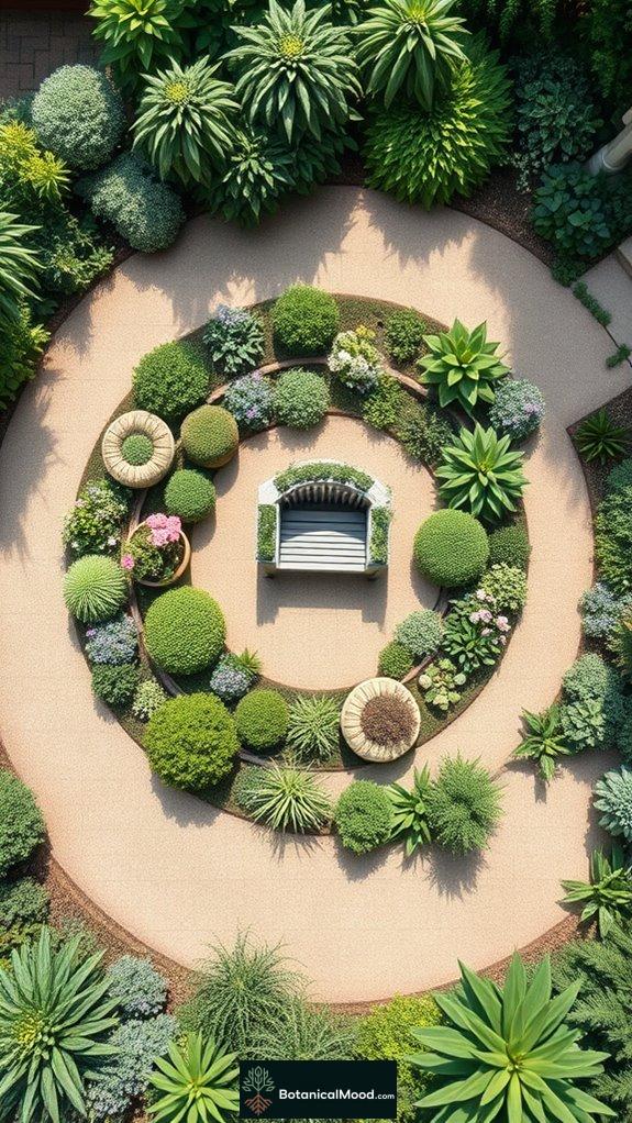 circular planting design layout