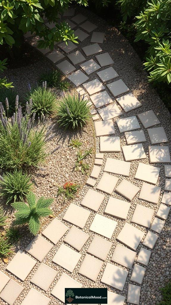cobblestone and gravel pathway