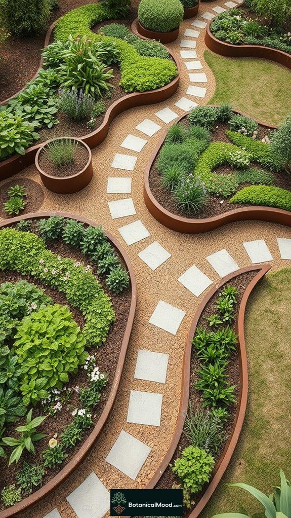 curved forms in gardens