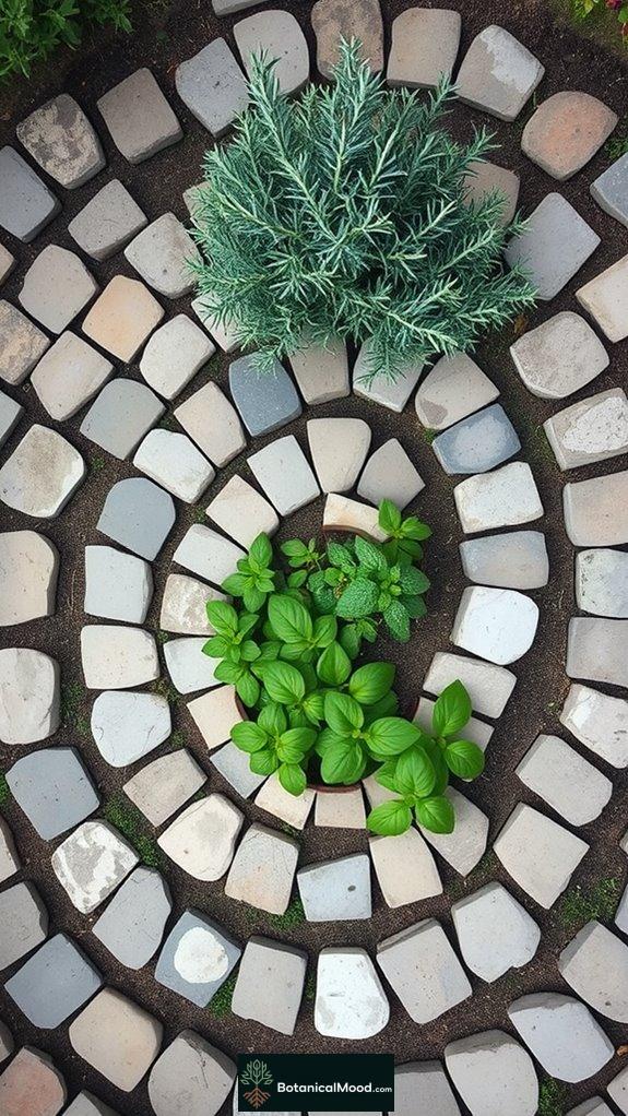curved layout for herbs
