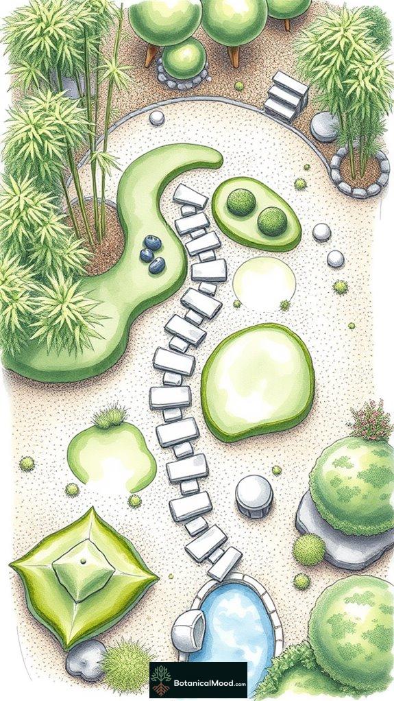 curved pathway design layout