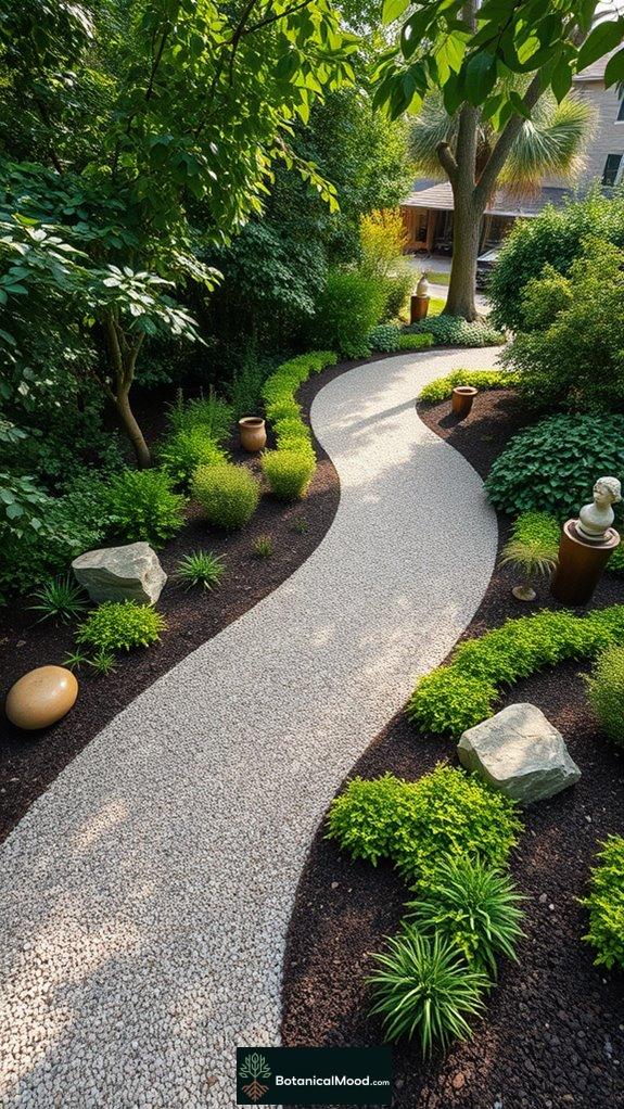 diagonal gravel path layouts