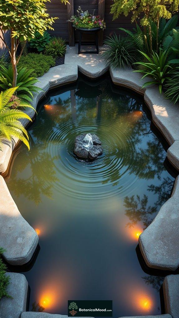 fountain integrated reflecting pool