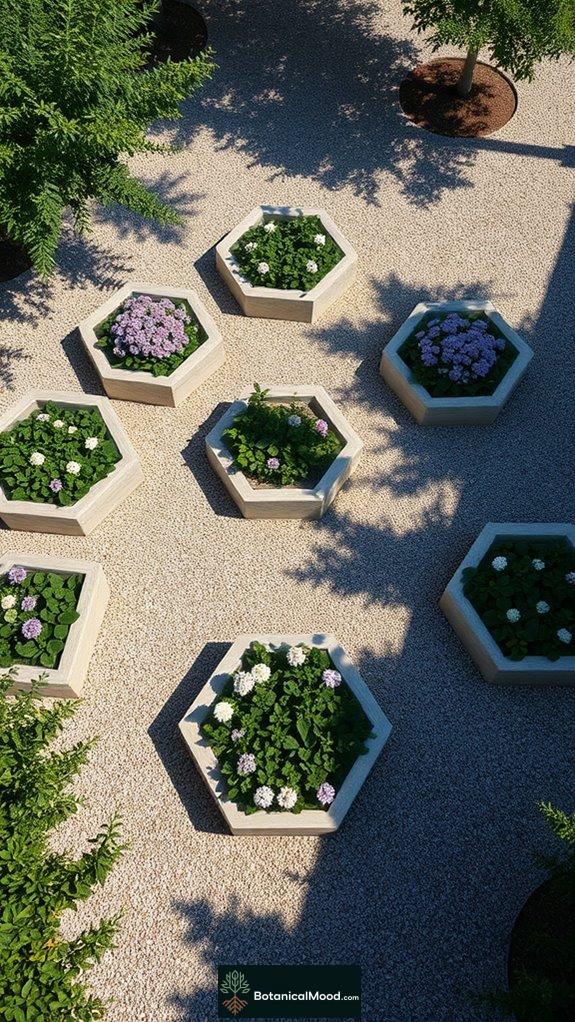 geometric garden design feature