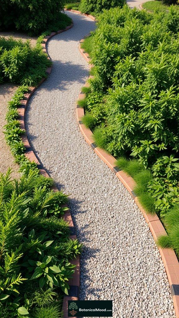 gravel pathways with borders
