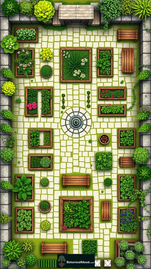 herb bed layouts medieval monastery