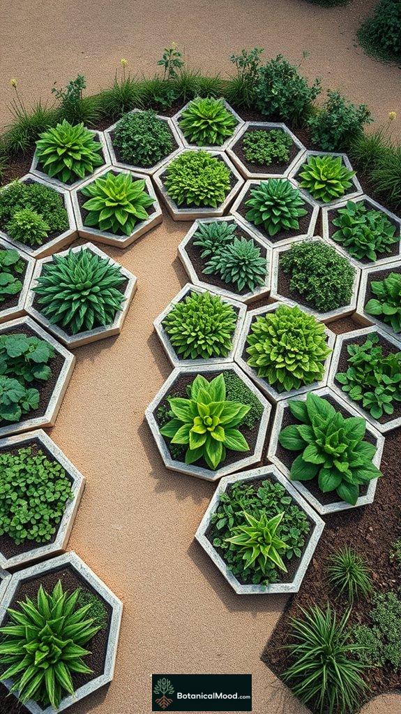 hexagonal garden bed design