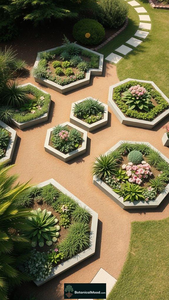 hexagonal garden bed designs