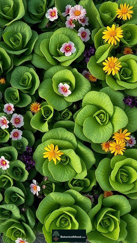 lettuce and flower combination
