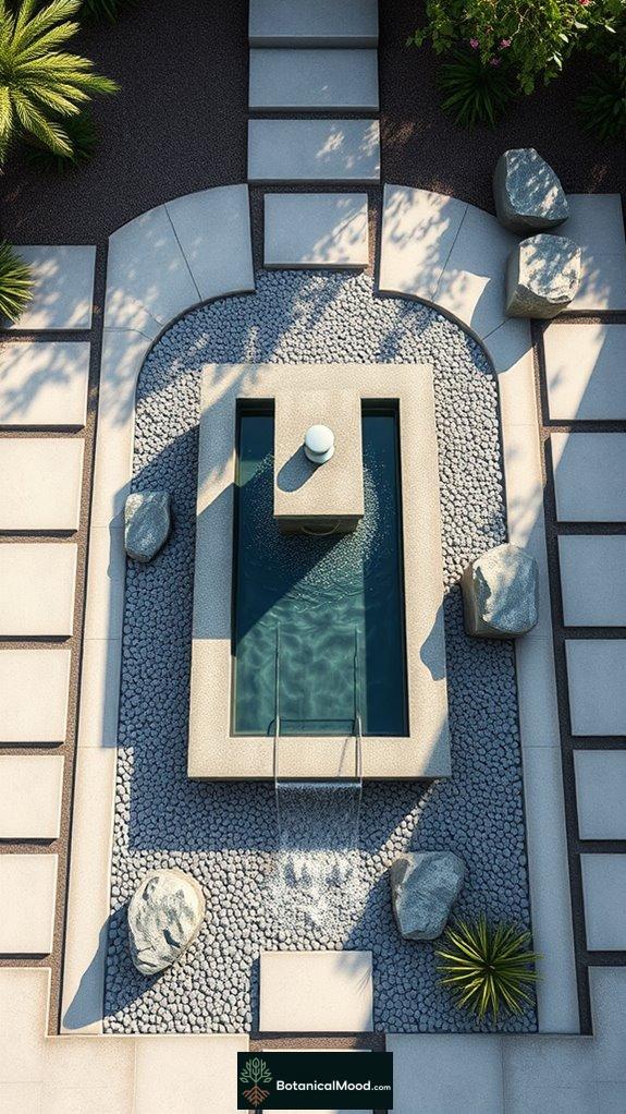 modern geometric water feature