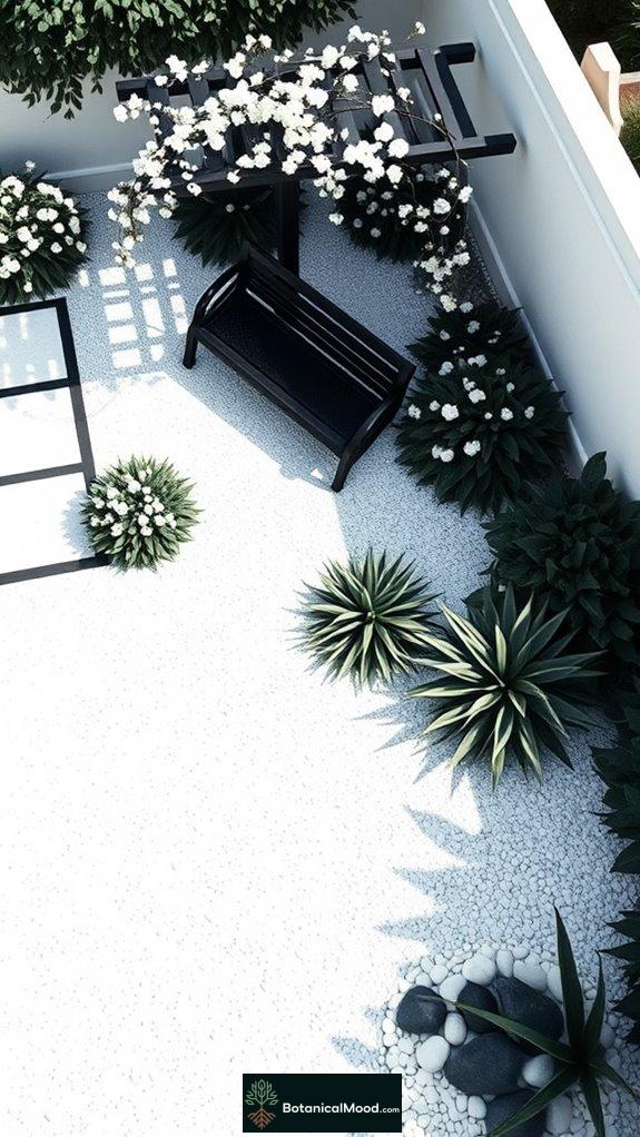 monochrome elegance in landscaping