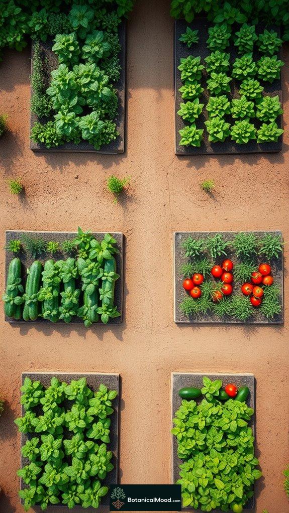 quadrant planting in garden