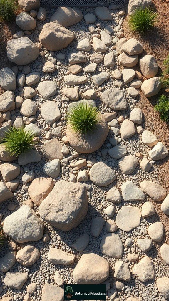 rocky riverbed with boulders