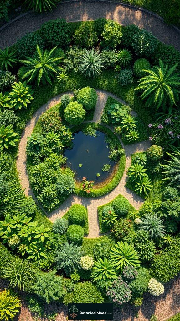 round landscape planting layout