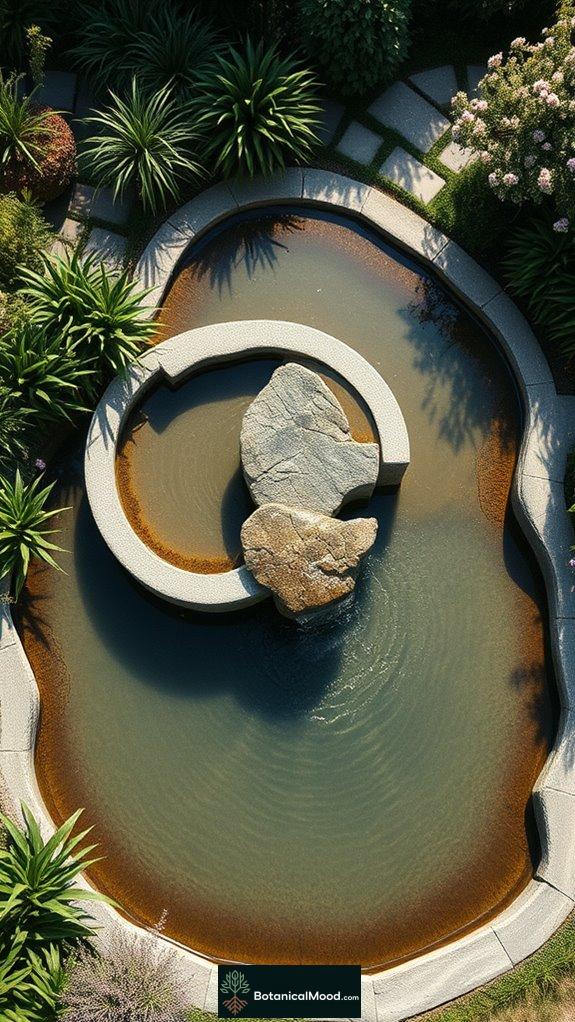 serene curved water features