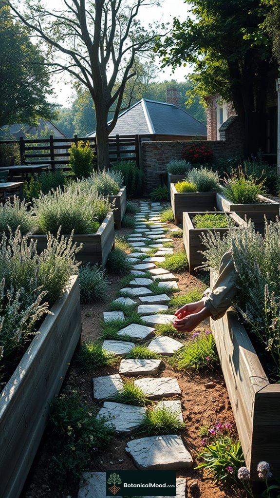symmetrical garden bed design
