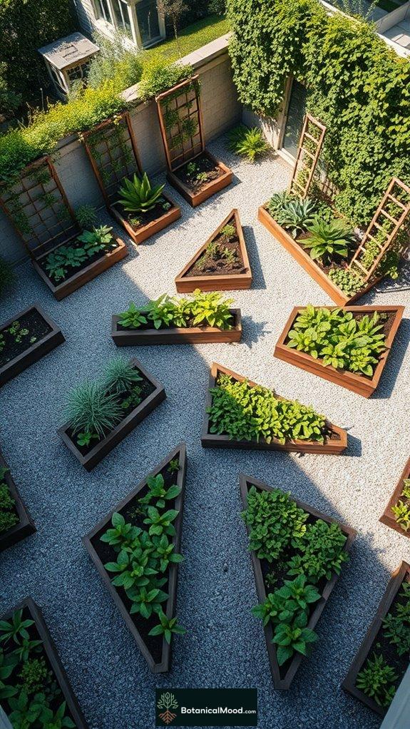 triangular garden bed design