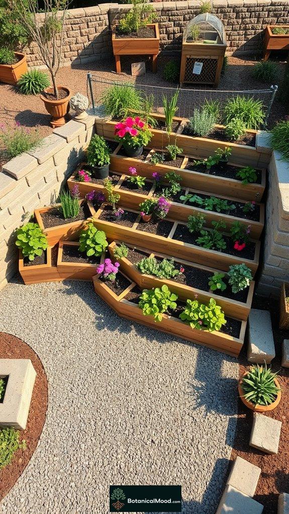 vertical gardening with tiers