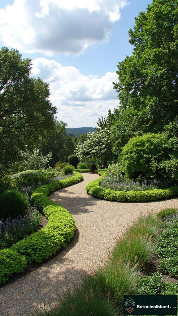 curvilinear garden design elegance
