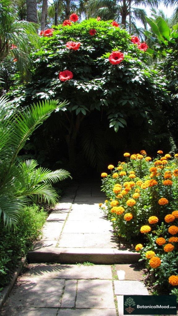 effective tropical plant arrangement