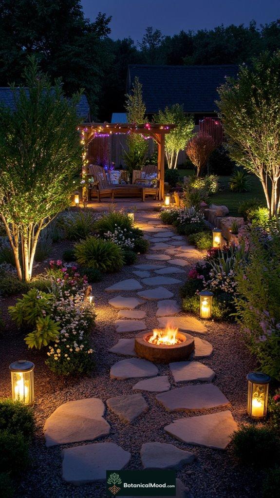 enchanting garden evening lighting