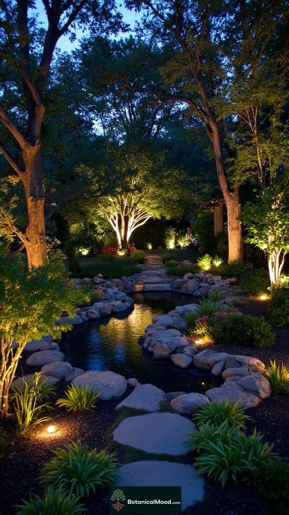 enchanting nighttime garden lighting