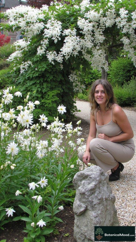 harmonious white themed garden sanctuary