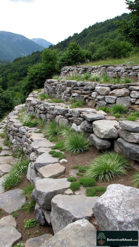 layered stone terraces enhance biodiversity