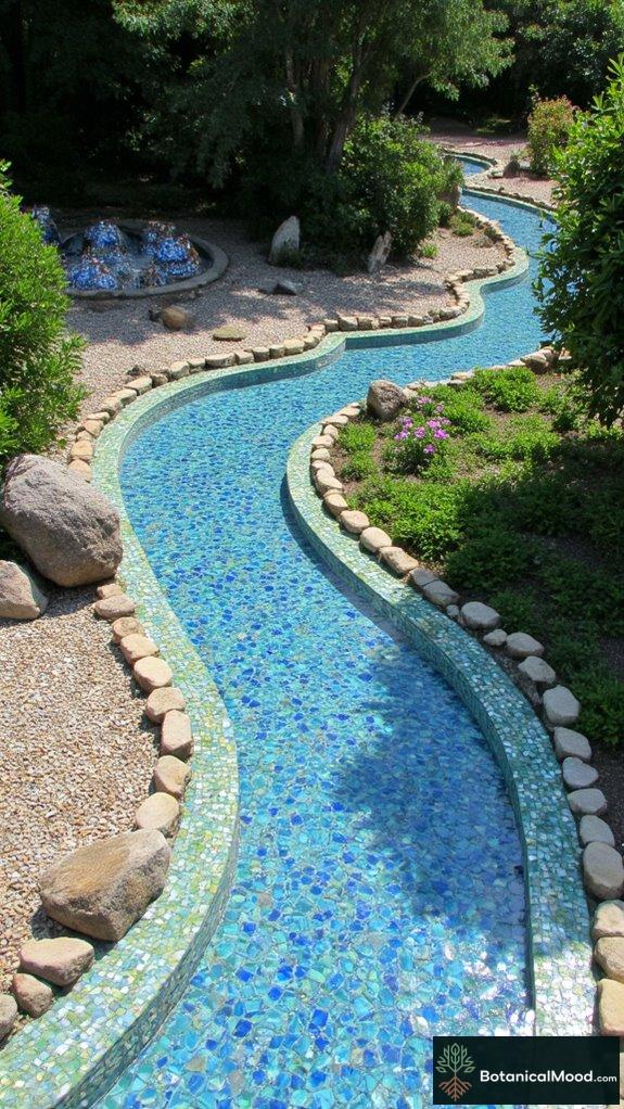 mosaic flowing water illusion