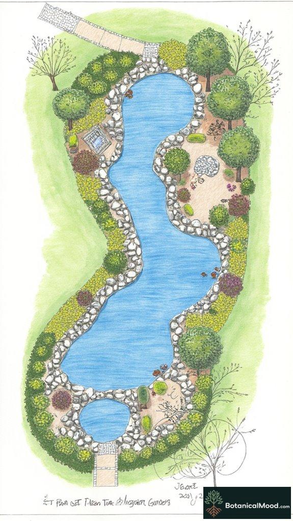 natural pond rock arrangement