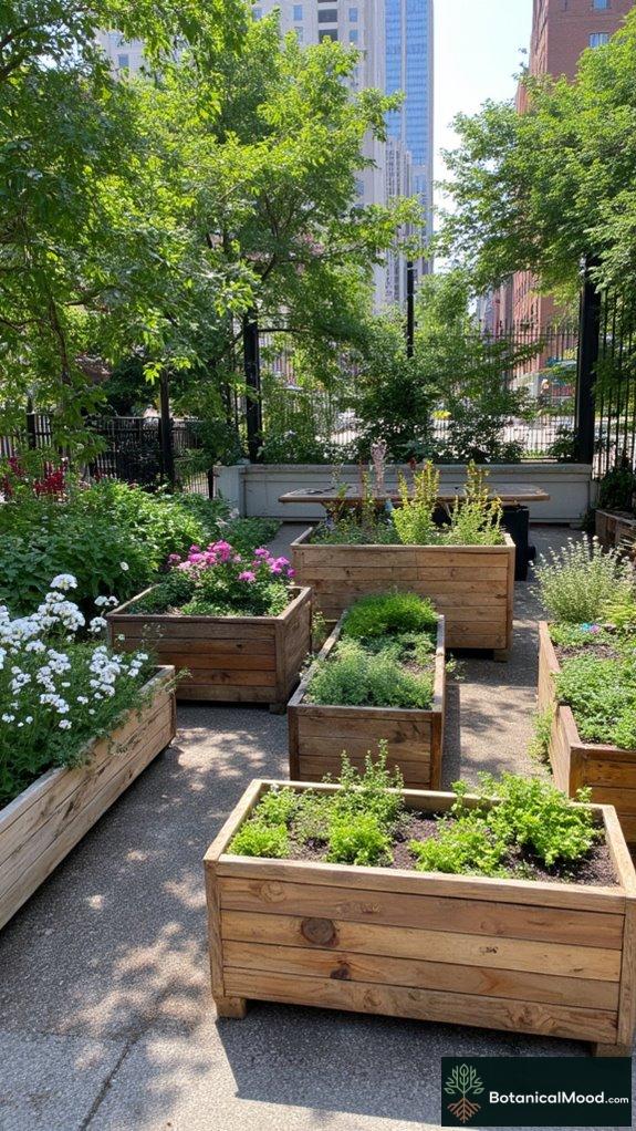 rustic urban gardening planters
