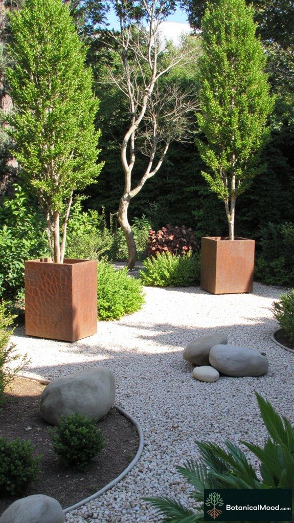 sculptural elements enhance gardens