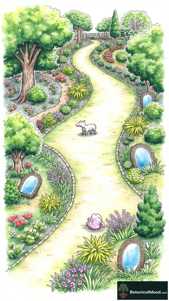 strategic mirror garden placement