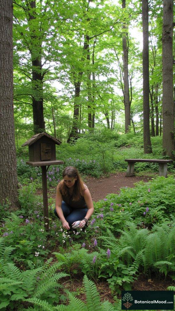 whimsical sustainable woodland garden