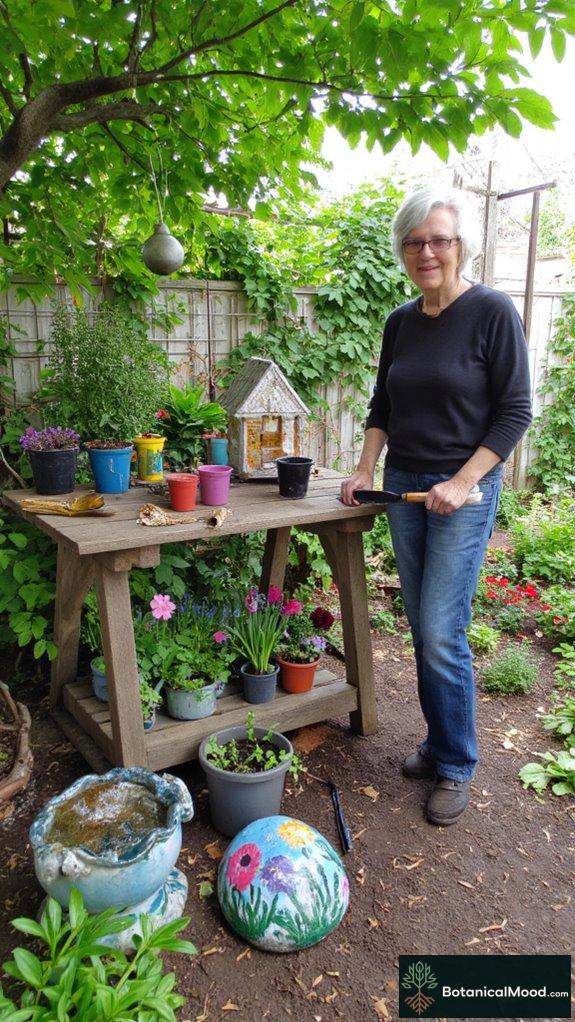 whimsical upcycled garden retreat