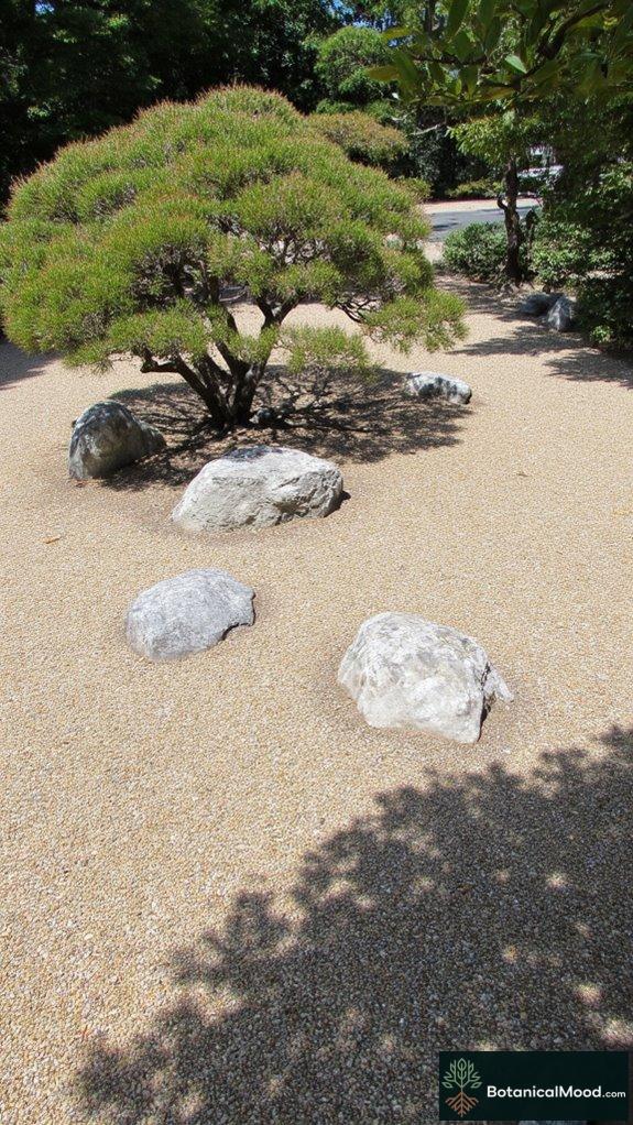 asymmetrical zen garden design