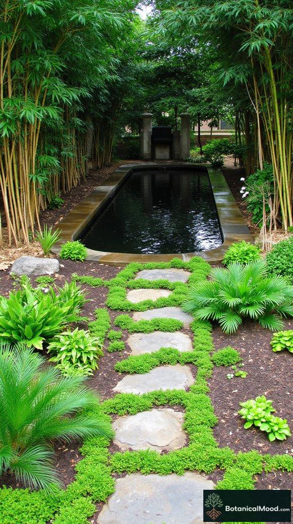 bamboo and water plants
