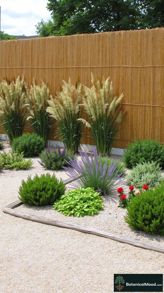 bamboo fencing in zen garden