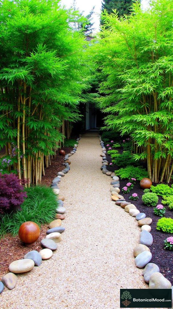 bamboo gravel meditation space