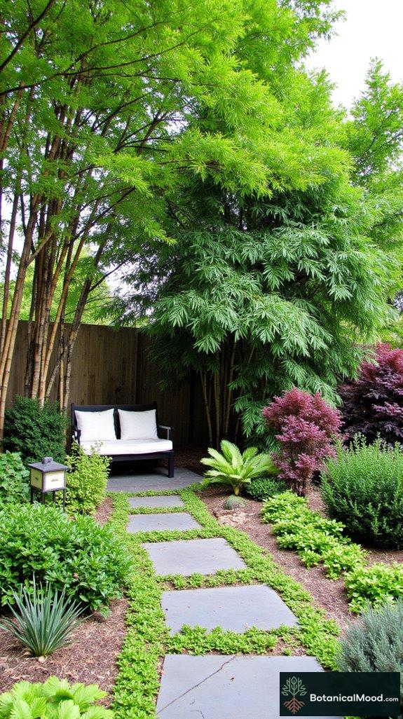 bamboo shaded cozy seating area