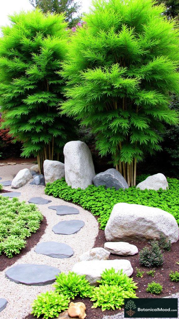 bamboo stone planting bed
