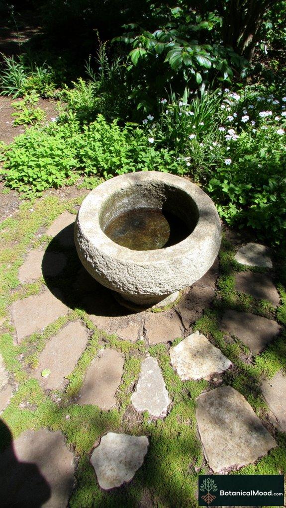 bird bath garden focal point