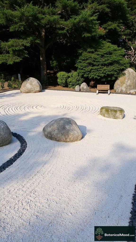 calming sand and gravel patterns