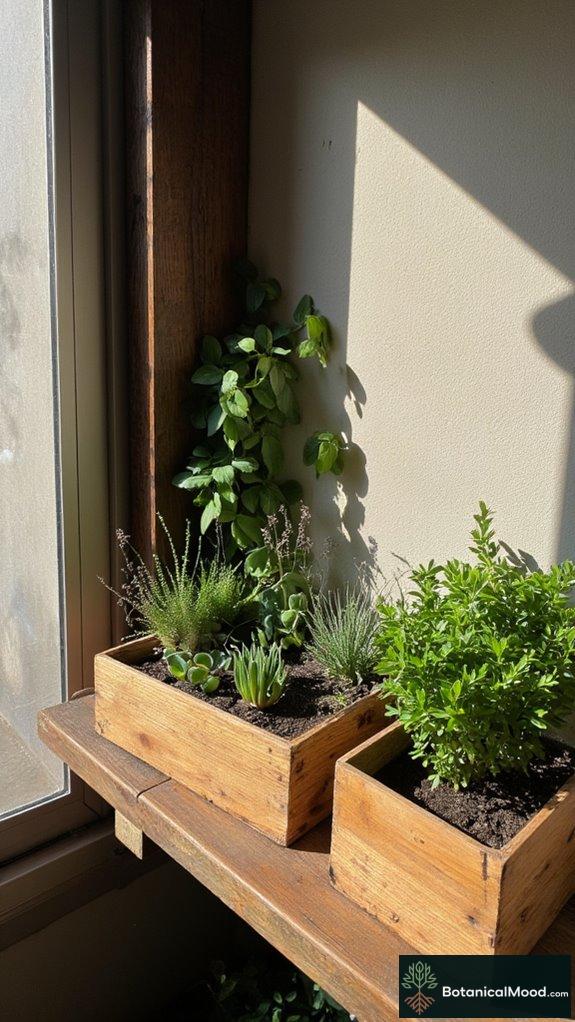 cedar boxes enhance indoor displays