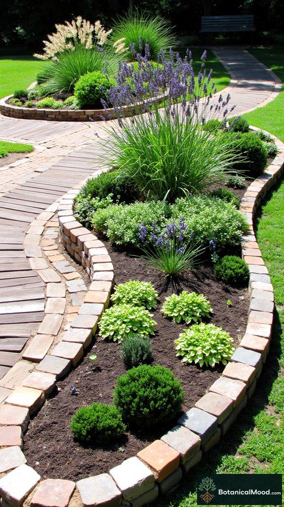 charming curved brick borders