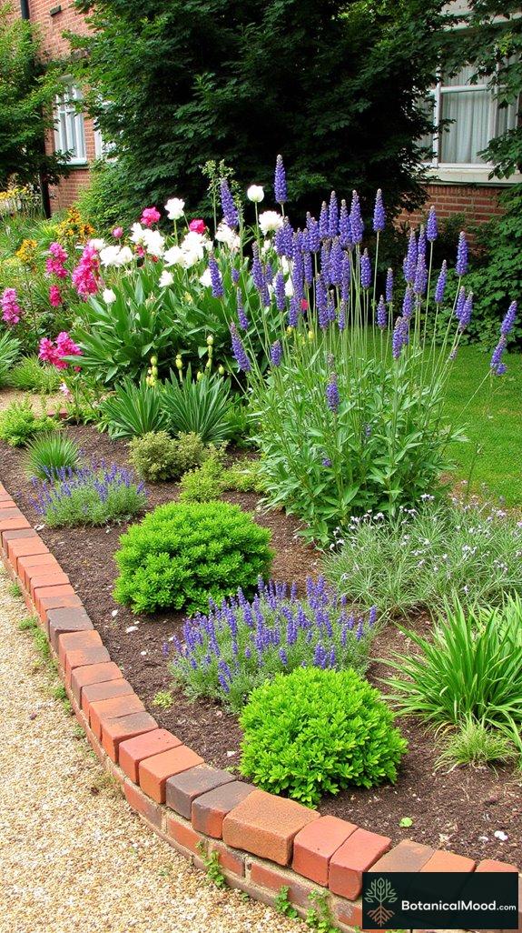 charming sunken brick borders