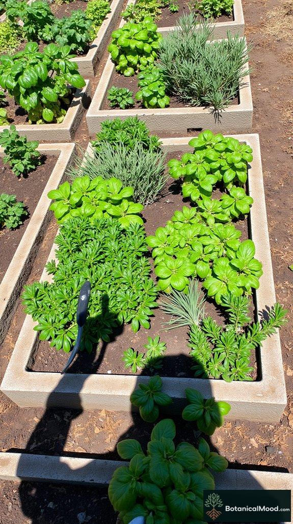 cinder block herb garden seating