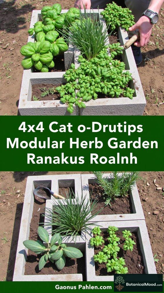 cinder block herb gardens